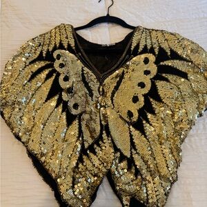 Vintage 🚨Black and Gold Silk Fabric